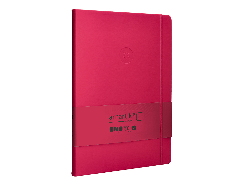 CADERNO COM ELASTICO ANTARTIK NOTES CAPA DURA A4 LISO FUCSIA 100 FOLHAS 80 GR FSC