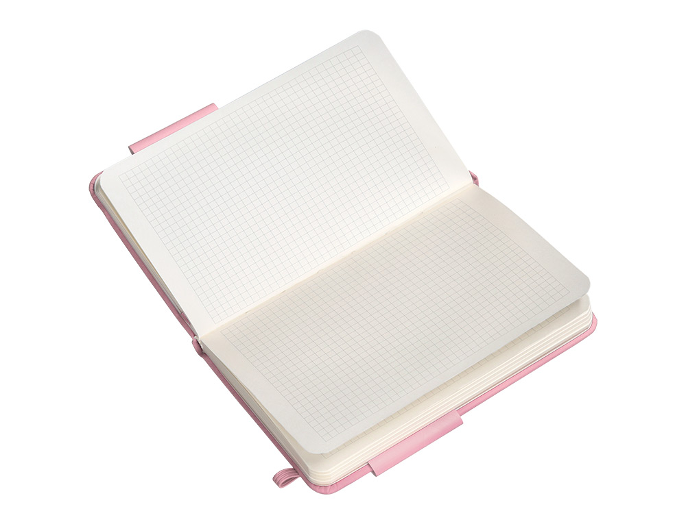 CADERNO COM ELASTICO ANTARTIK NOTES CAPA DURA A6 QUADRICULADO ROSA PASTEL 100 FOLHAS 80 GR FSC