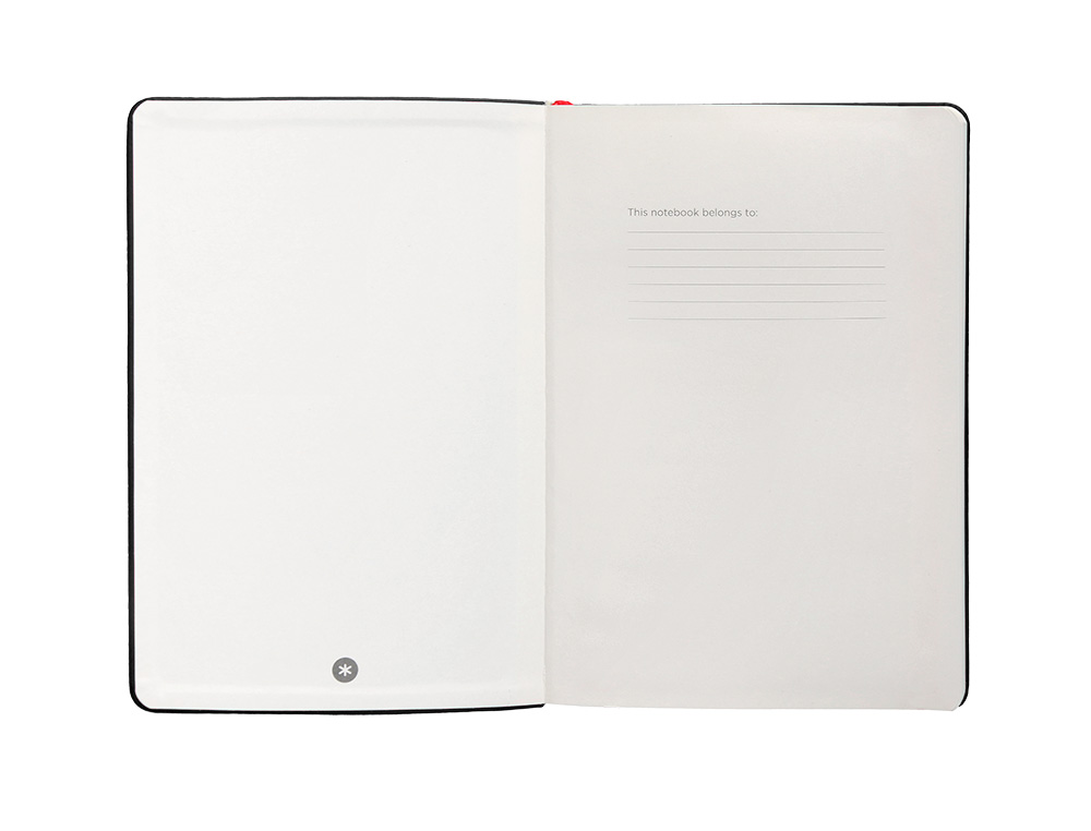 CADERNO COM ELASTICO ANTARTIK NOTES CAPA DURA A4 PONTILHADO PRETO E VERMELHO 100 FOLHAS 80 GR FSC
