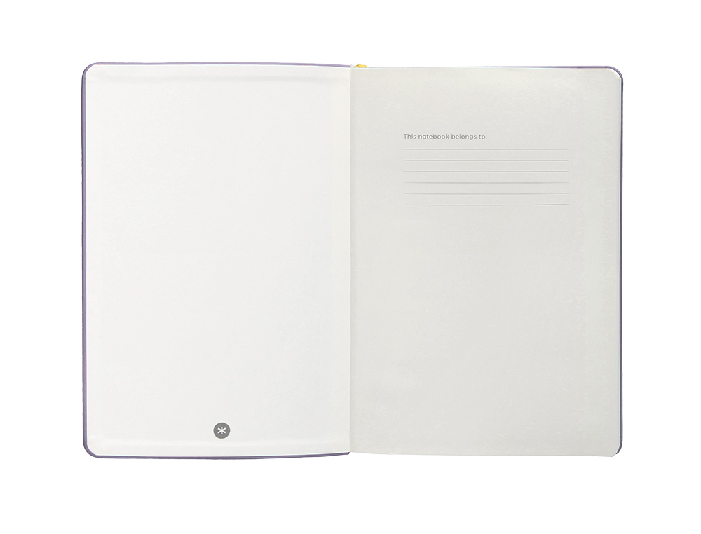 CADERNO COM ELASTICO ANTARTIK NOTES CAPA DURA A4 PONTILHADO ROXO E AMARELO 100 FOLHAS 80 GR FSC