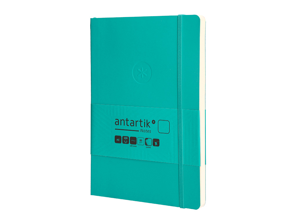 CADERNO COM ELASTICO ANTARTIK NOTES CAPA MOLE A5 LISO TURQUESA 80 FOLHAS 80 GR FSC