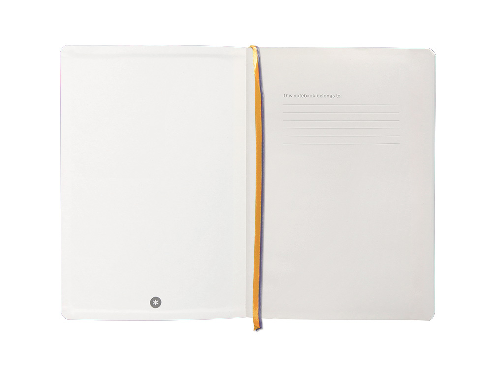 CADERNO COM ELASTICO ANTARTIK NOTES CAPA MOLE A5 PONTILHADO ROXO E AMARELO 80 FOLHAS 80 GR FSC