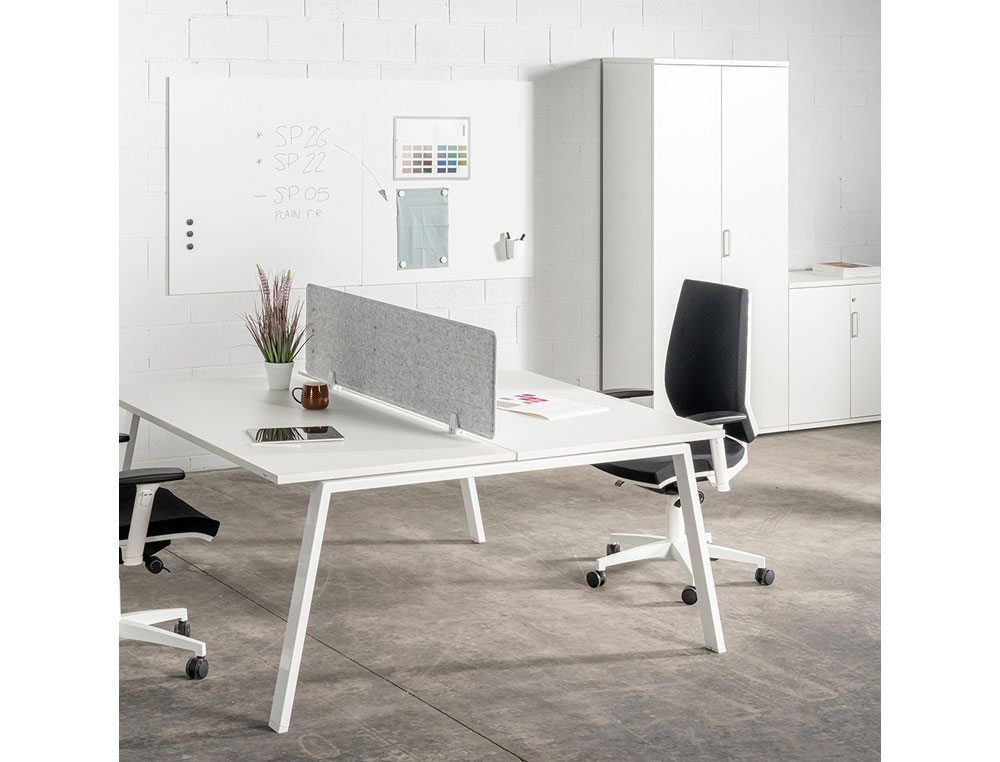 QUADRO BRANCO ROCADA LACADO BRANCO 240X120 CM 2 MODULOS 120X120 CM