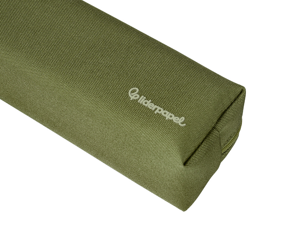 ESTOJO ESCOLAR LIDERPAPEL CLASSIC RETANGULAR COM ASA 210X70 MM VERDE MILITAR