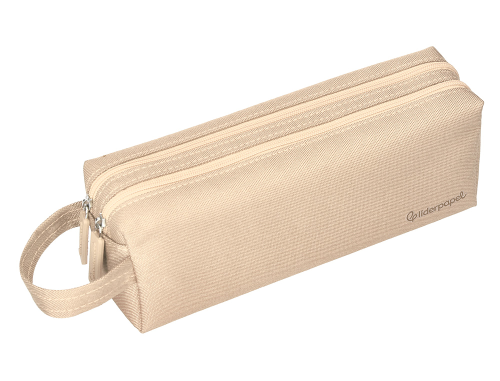 ESTOJO ESCOLAR LIDERPAPEL CLASSIC RETANGULAR COM ASA 2 FECHOS 210X80 MM CREME