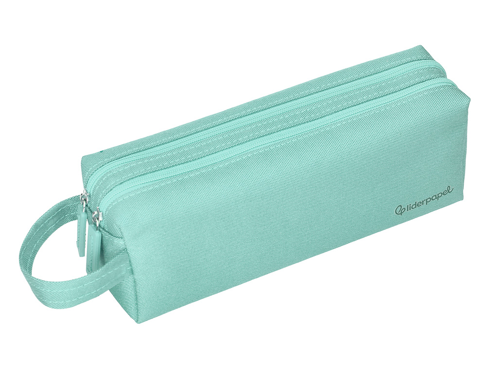 ESTOJO ESCOLAR LIDERPAPEL CLASSIC RETANGULAR COM ASA 2 FECHOS 210X80 MM VERDE MACA