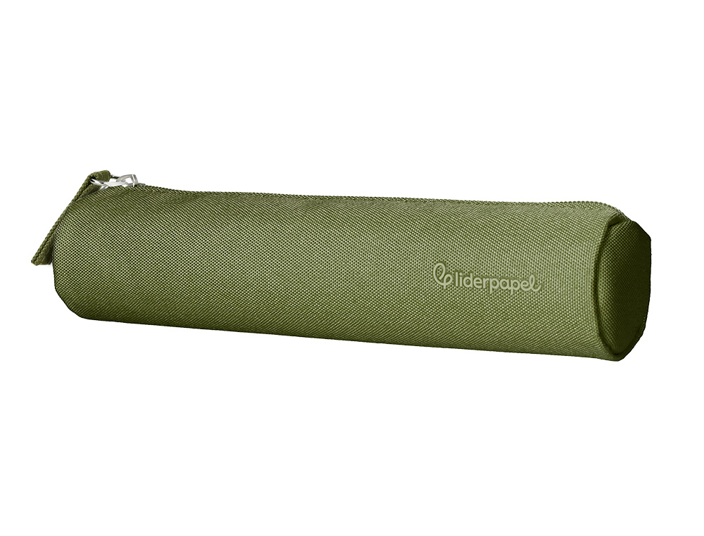ESTOJO ESCOLAR LIDERPAPEL CILINDRICO ESTREITO 220X45 MM VERDE MILITAR