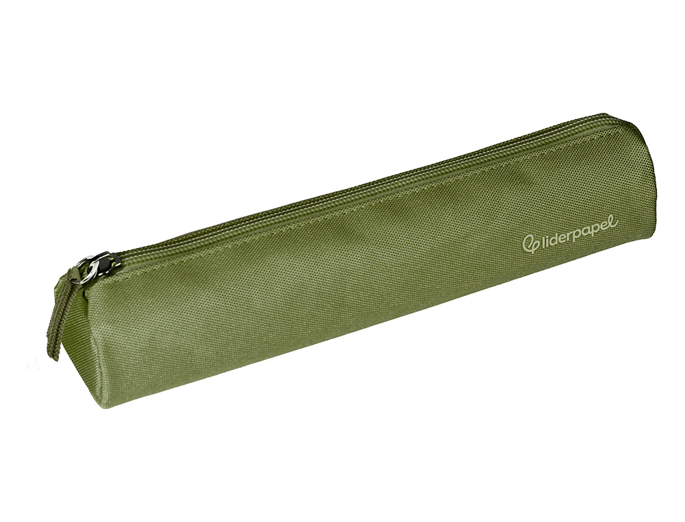 ESTOJO ESCOLAR LIDERPAPEL CILINDRICO ESTREITO 220X45 MM VERDE MILITAR