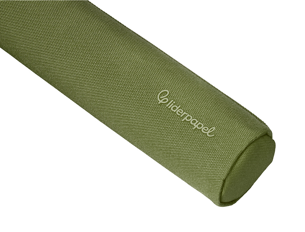 ESTOJO ESCOLAR LIDERPAPEL CILINDRICO ESTREITO 220X45 MM VERDE MILITAR