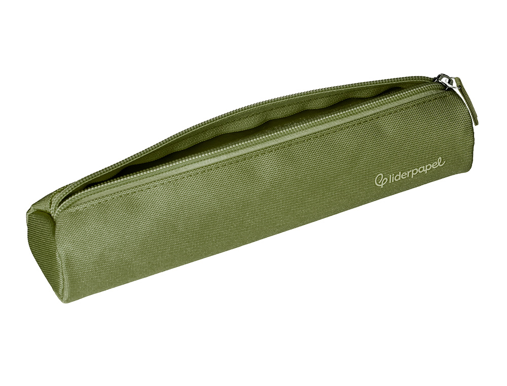 ESTOJO ESCOLAR LIDERPAPEL CILINDRICO ESTREITO 220X45 MM VERDE MILITAR