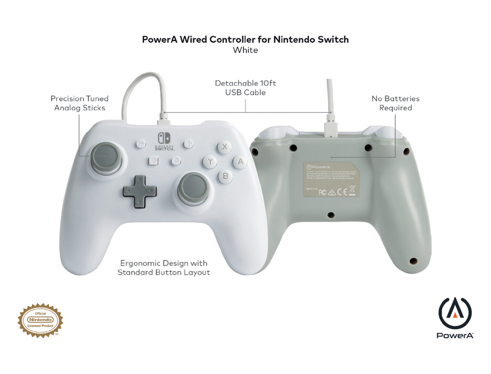 COMANDO POWER A COM CABO PARA NINTENDO SWITCH BRANCO