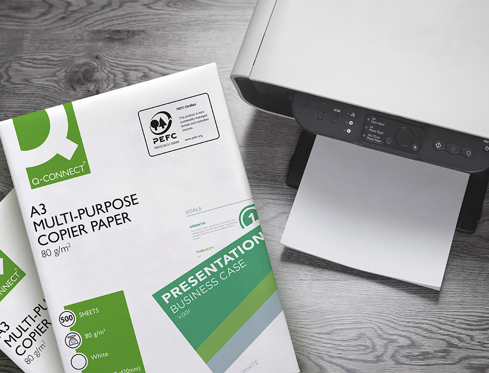 PAPEL FOTOCOPIA Q-CONNECT ECONOMY DIN A3 80 GR EMBALAGEM 500 FOLHAS