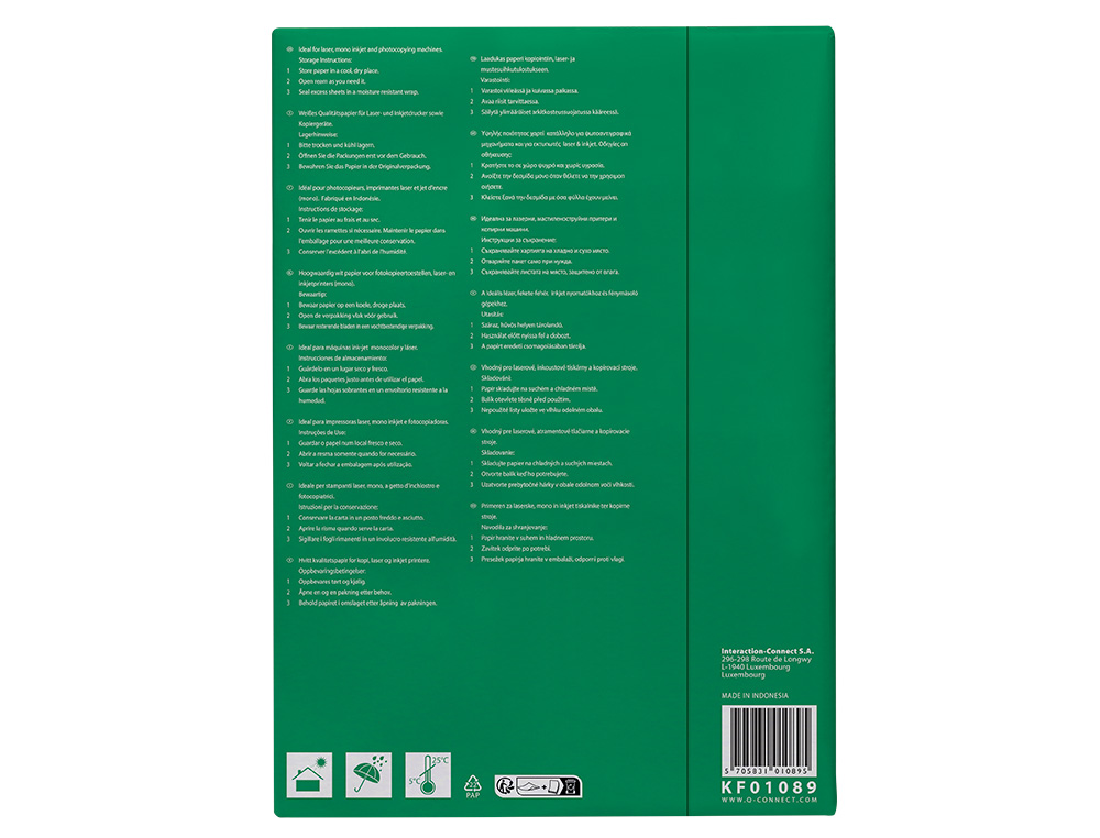 PAPEL FOTOCOPIA Q-CONNECT ECONOMY DIN A3 80 GR EMBALAGEM 500 FOLHAS