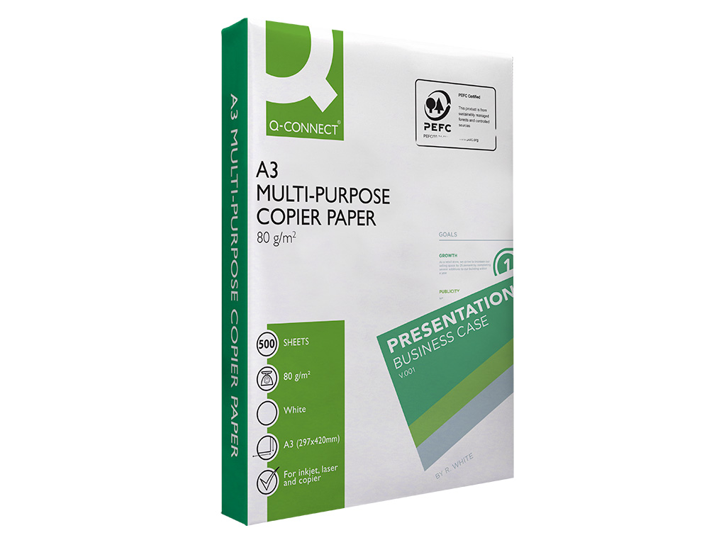 PAPEL FOTOCOPIA Q-CONNECT ECONOMY DIN A3 80 GR EMBALAGEM 500 FOLHAS