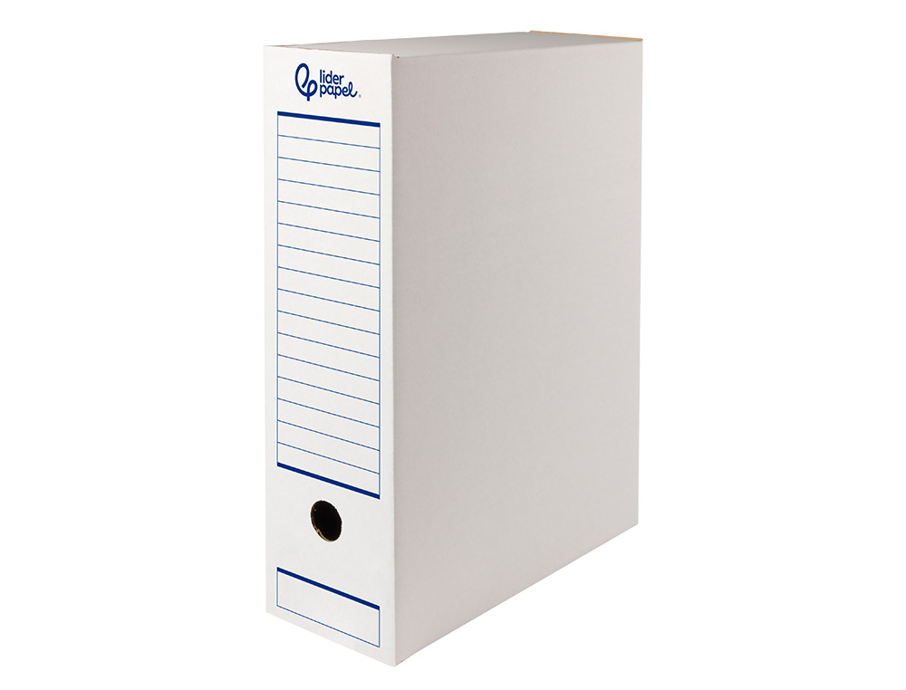 CAIXA PARA ARQUIVO MORTO AUTOMATICA LIDERPAPEL DIN A4 CARTAO 100% RECICLADO 325 GR LOMBADA 100 MM BRANCO 360X100X255MM