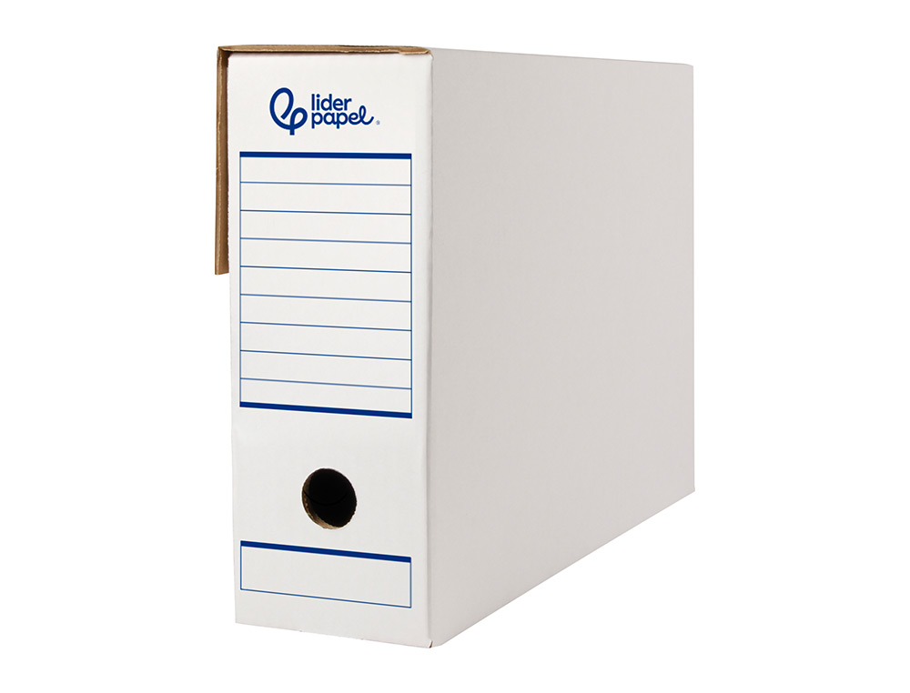 CAIXA PARA ARQUIVO MORTO AUTOMATICA LIDERPAPEL DIN A4 CARTAO 100% RECICLADO 325 GR LOMBADA 100 MM BRANCO 360X100X255MM