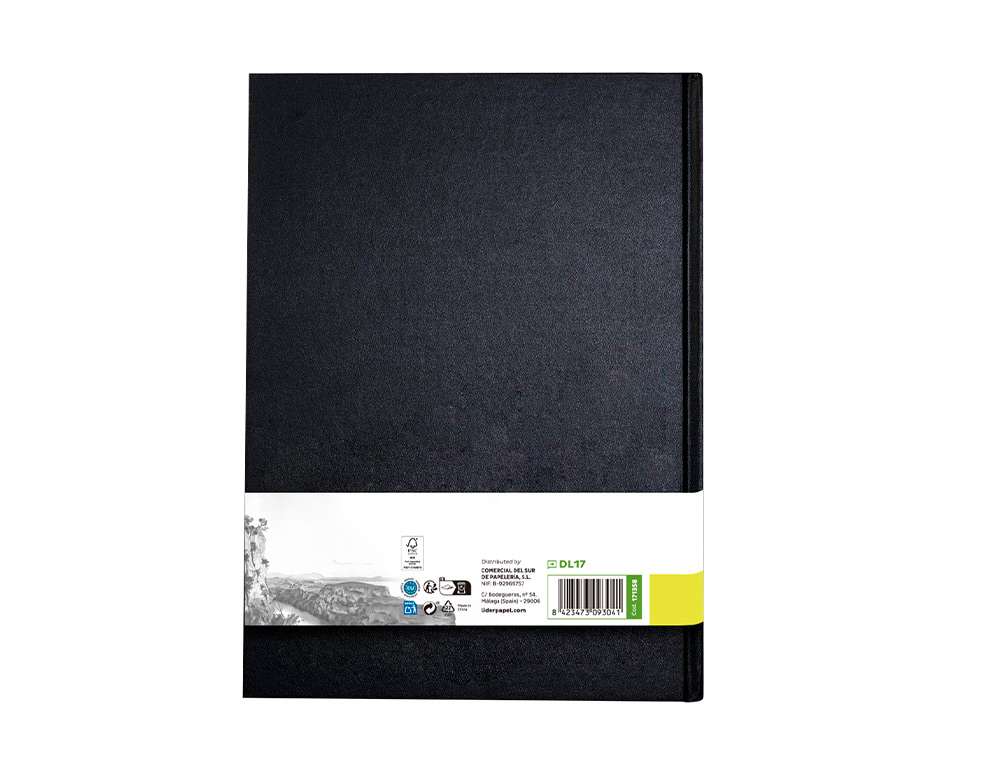 DIARIO GRAFICO ENCADERNADO LIDERPAPEL DIN A6 148X105 MM 100 FOLHAS 100 GR COR PRETA