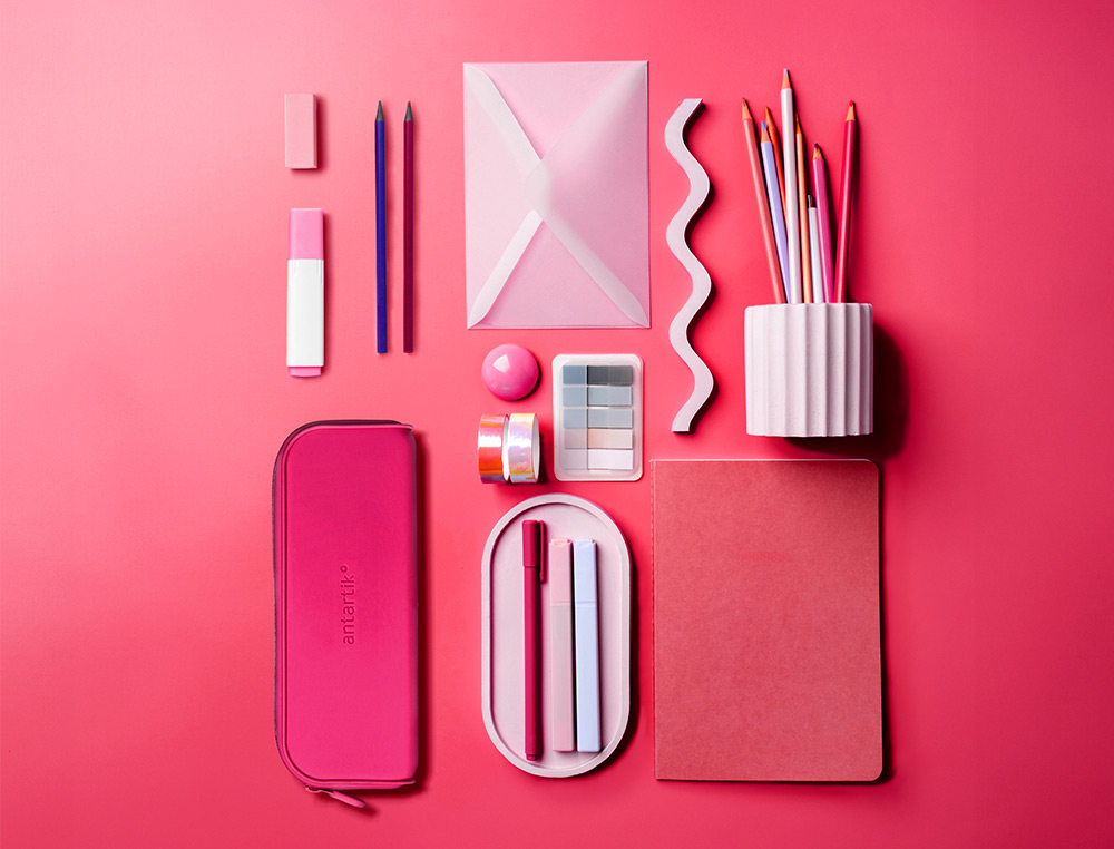 ESTOJO ESCOLAR ANTARTIK PRISMA SILICONE SOFT RETANGULAR 185X50X75 MM ROSA FUCSIA