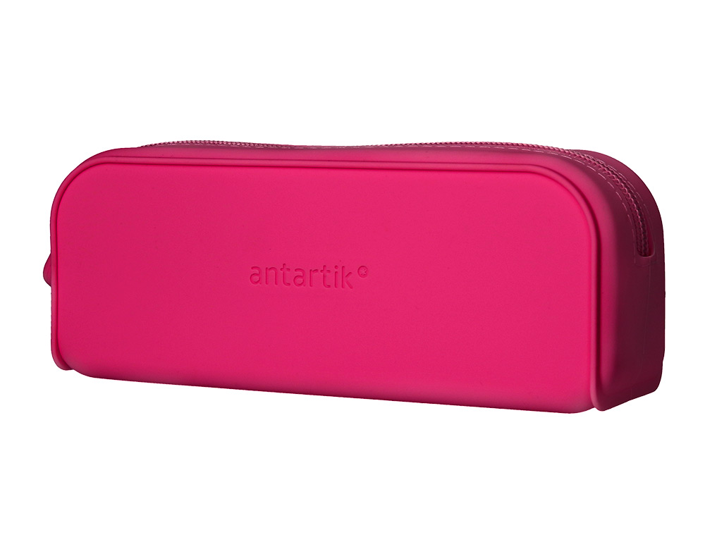 ESTOJO ESCOLAR ANTARTIK PRISMA SILICONE SOFT RETANGULAR 185X50X75 MM ROSA FUCSIA