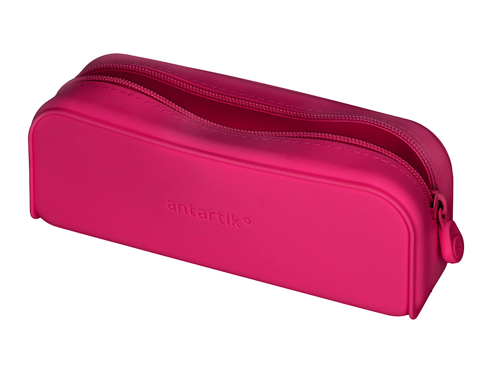 ESTOJO ESCOLAR ANTARTIK PRISMA SILICONE SOFT RETANGULAR 185X50X75 MM ROSA FUCSIA