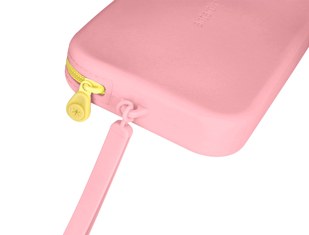 ESTOJO ESCOLAR ANTARTIK TROPICAL DIVE SILICONE SOFT RETANGULAR 190X120X25 MM ROSA CHICLETE