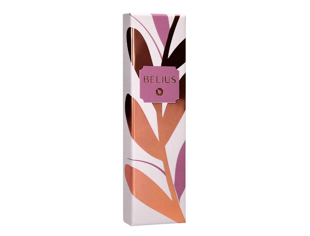 ESFEROGRAFICA BELIUS ROSE ALUMINIO COR BORDEAUX OURO ROSA TINTA AZUL CAIXA DE DESIGN