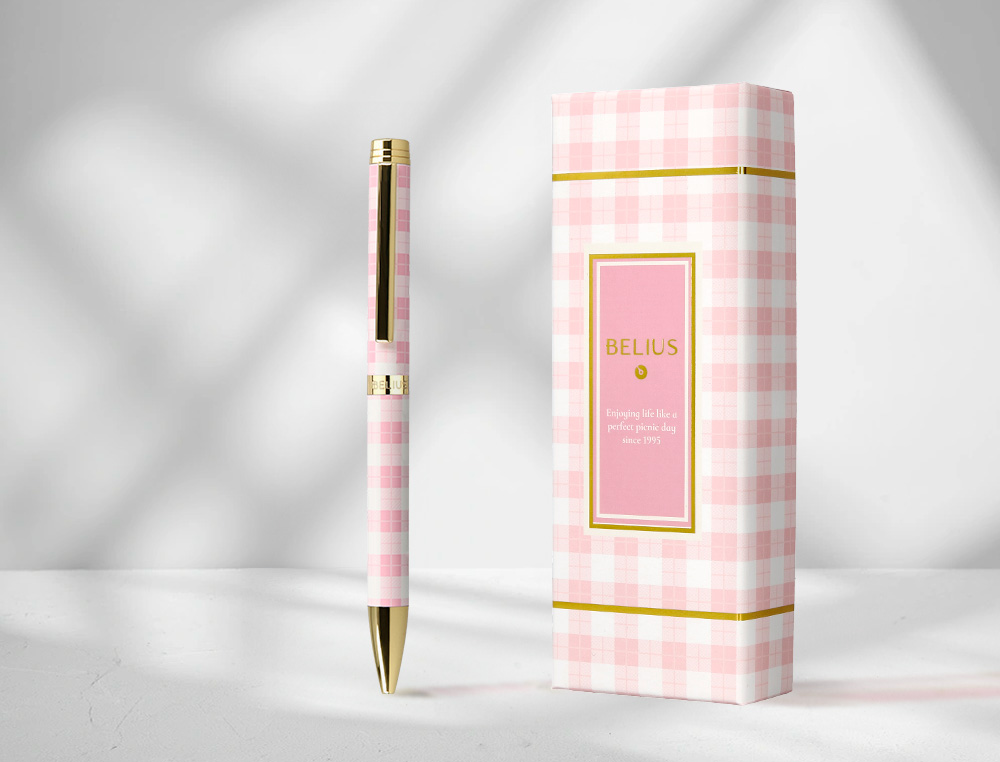 ROLLER BELIUS PICNIC ALUMINIO COR ROSA DOURADO TINTA COR PRETO CAIXA DE DESIGN