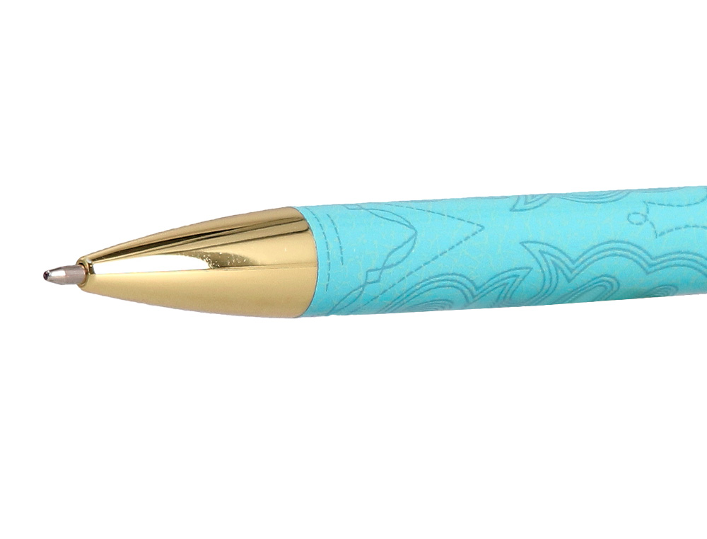 ESFEROGRAFICA BELIUS WILD WEST ALUMINIO COR BRANCO DOURADO TINTA COR AZUL CAIXA DE DESIGN