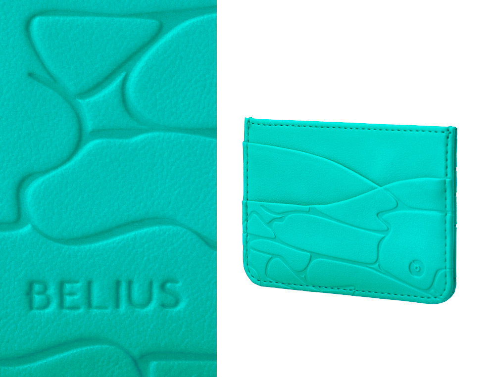 ESFEROGRAFICA E PORTA CARTOES BELIUS COCKTAILS MOJITO ALUMINIO VERDE PRATEADO RELEVO TINTA COR AZUL CAIXA DE DESIGN