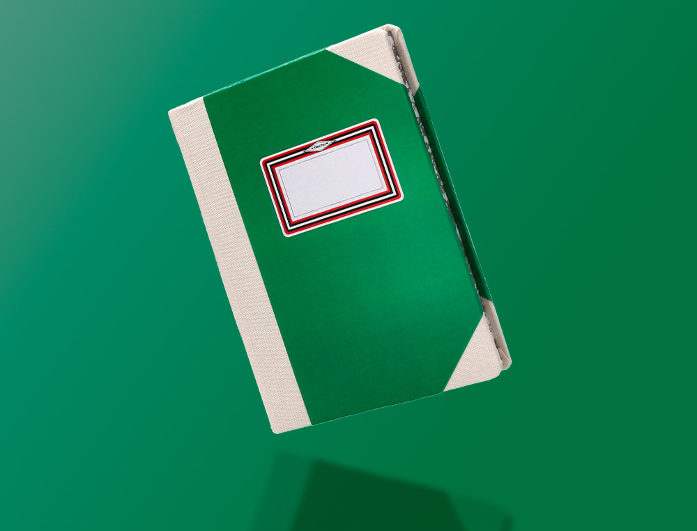 LIVRO DE CARTAO COSIDO FERNANDES FLECHA DIN A4+ LISO 50 FOLHAS 100 GR VERDE