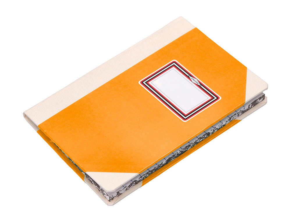 LIVRO DE CARTAO COSIDO FERNANDES FLECHA DIN A4+ PAUTADO 50 FOLHAS 100 GR LARANJA