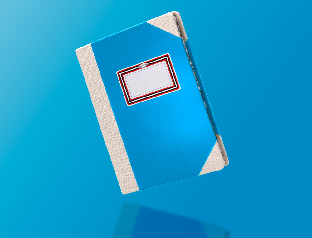 LIVRO DE CARTAO COSIDO FERNANDES FLECHA DIN A5+ LISO 50 FOLHAS 100 GR AZUL