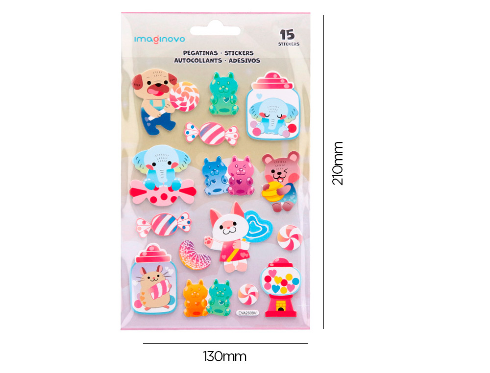 AUTOCOLANTES IMAGINOVO DOCES MAGIC DREAMS COM RELEVO 210X130 MM EM BLISTER