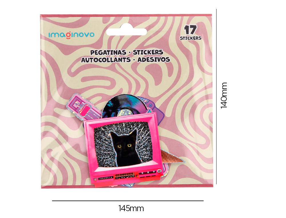 AUTOCOLANTES IMAGINOVO RETRO DESENHOS SORTIDOS PARA COMPUTADOR 145X140 MM EM BLISTER