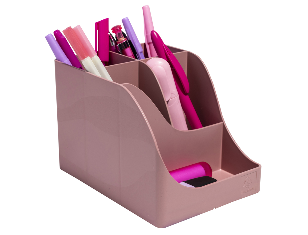 PORTA LAPIS EXACOMPTA WAVE SKANDI PLASTICO RECICLADO COR ROSA VELHO 155X119X109 MM