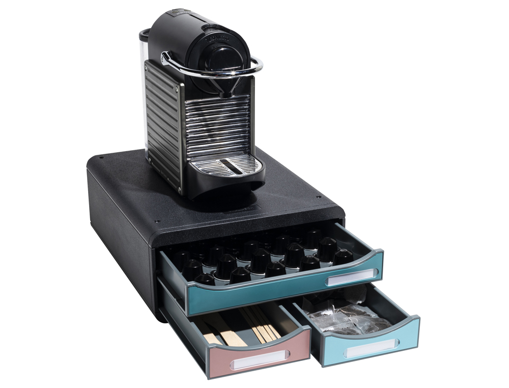 BLOCO CLASSIFICADOR DE SECRETARIA EXACOMPTA SKANDI DIN A4+ POLIPROPILENO RECICLADO 3 GAVETAS CORES SORTIDAS 347X278X130