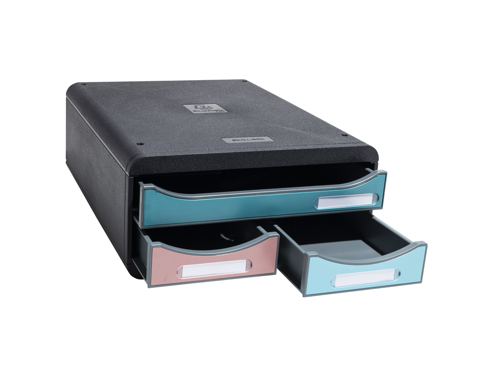 BLOCO CLASSIFICADOR DE SECRETARIA EXACOMPTA SKANDI DIN A4+ POLIPROPILENO RECICLADO 3 GAVETAS CORES SORTIDAS 347X278X130