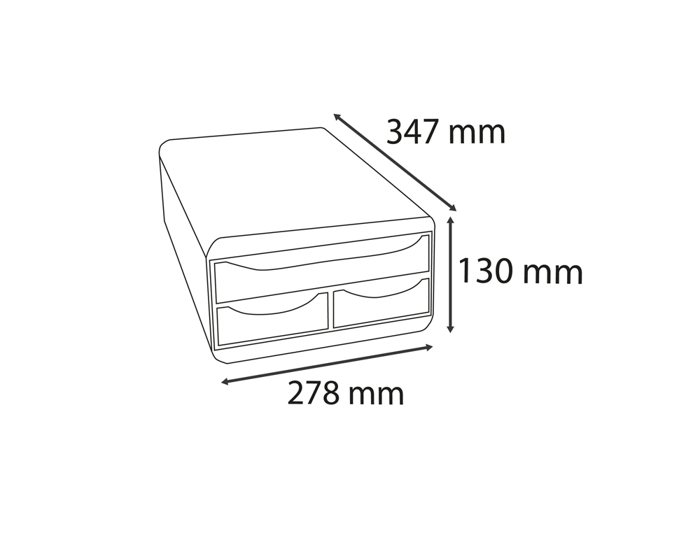 BLOCO CLASSIFICADOR DE SECRETARIA EXACOMPTA SKANDI DIN A4+ POLIPROPILENO RECICLADO 3 GAVETAS CORES SORTIDAS 347X278X130