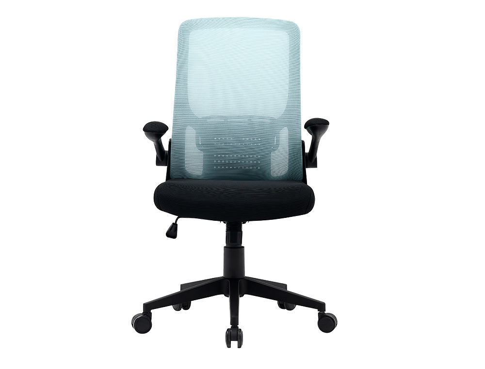 CADEIRA DE ESCRITORIO Q-CONNECT ALBA MALHA BASE METALICA ALT MAX 1110 LARG 610 PROF 580 RODAS PREMIUM COR PRETO E AZUL