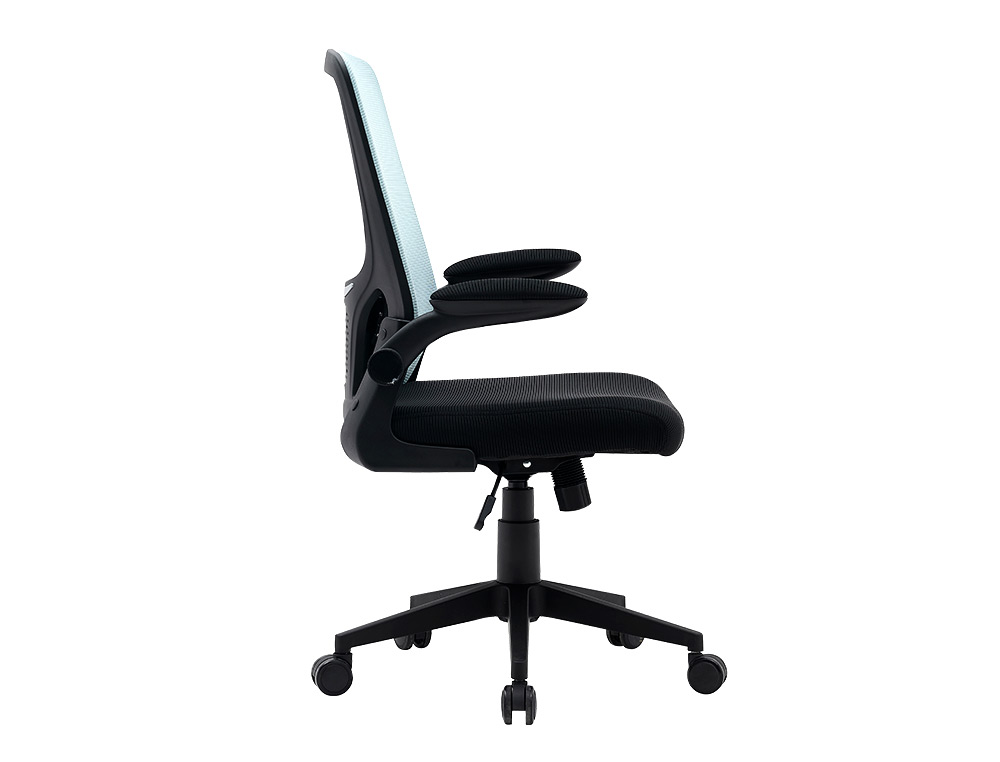 CADEIRA DE ESCRITORIO Q-CONNECT ALBA MALHA BASE METALICA ALT MAX 1110 LARG 610 PROF 580 RODAS PREMIUM COR PRETO E AZUL