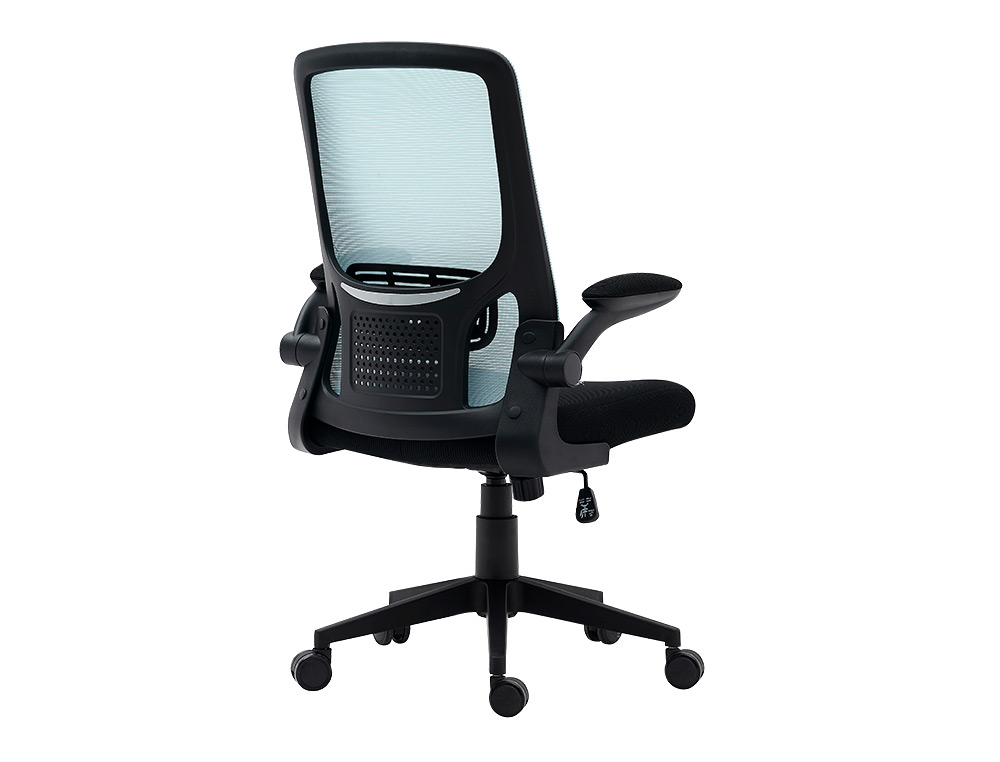 CADEIRA DE ESCRITORIO Q-CONNECT ALBA MALHA BASE METALICA ALT MAX 1110 LARG 610 PROF 580 RODAS PREMIUM COR PRETO E AZUL