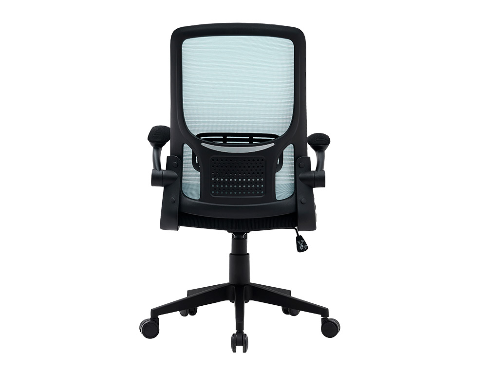 CADEIRA DE ESCRITORIO Q-CONNECT ALBA MALHA BASE METALICA ALT MAX 1110 LARG 610 PROF 580 RODAS PREMIUM COR PRETO E AZUL