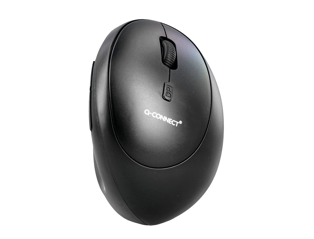 RATO Q-CONNECT OTICO SEM FIOS ERGONOMICO VERTICAL DPI 800/1200/1600 PILHA AA PRETO