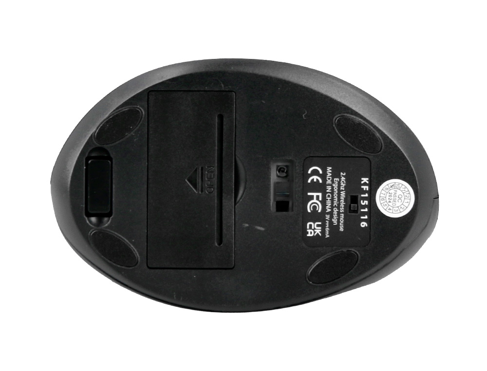 RATO Q-CONNECT OTICO SEM FIOS ERGONOMICO VERTICAL DPI 800/1200/1600 PILHA AA PRETO