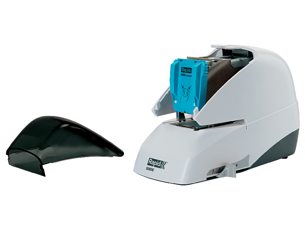 AGRAFADOR RAPID 5050E ELETRICO BRANCO/PRETO CAPACIDADE 50 FOLHAS USA AGRAFES CASSETE 5050