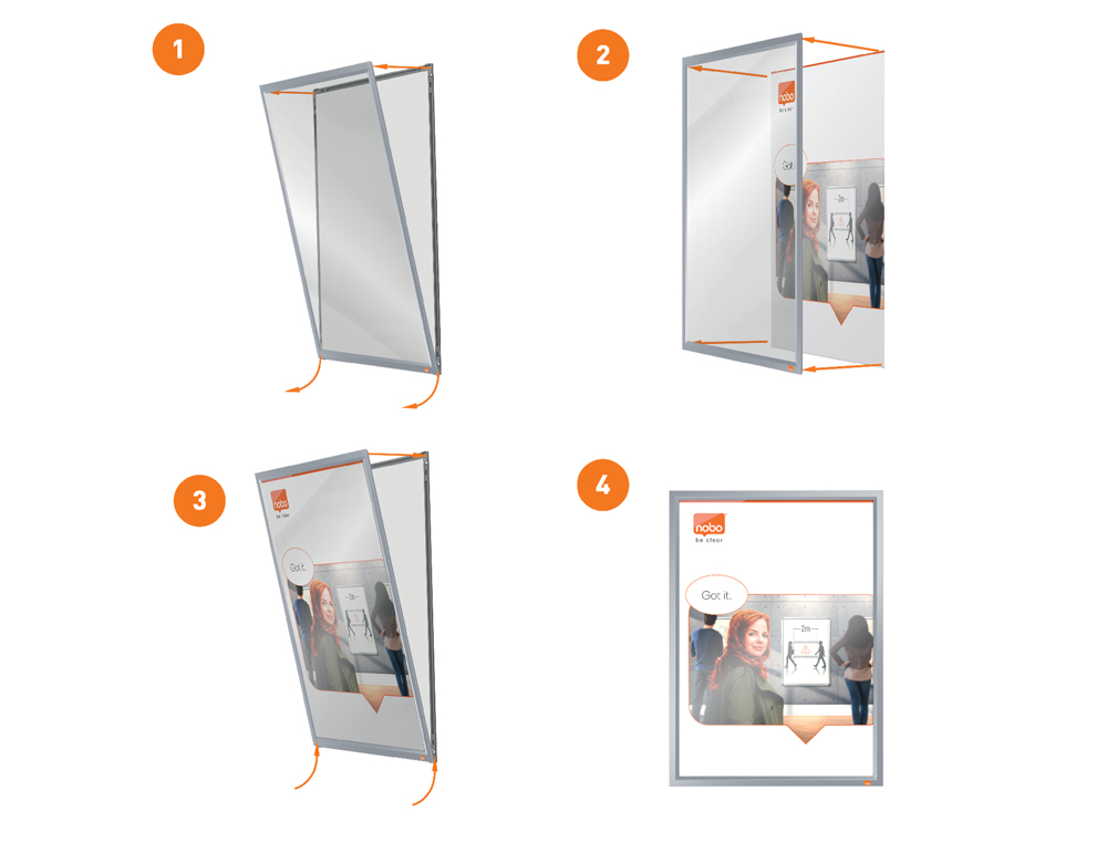 MOLDURA PORTA ANUNCIOS NOBO IMPRESSION PRO DIN A4 MOLDURA DE CLIP ALUMINIO 235X13X325 MM