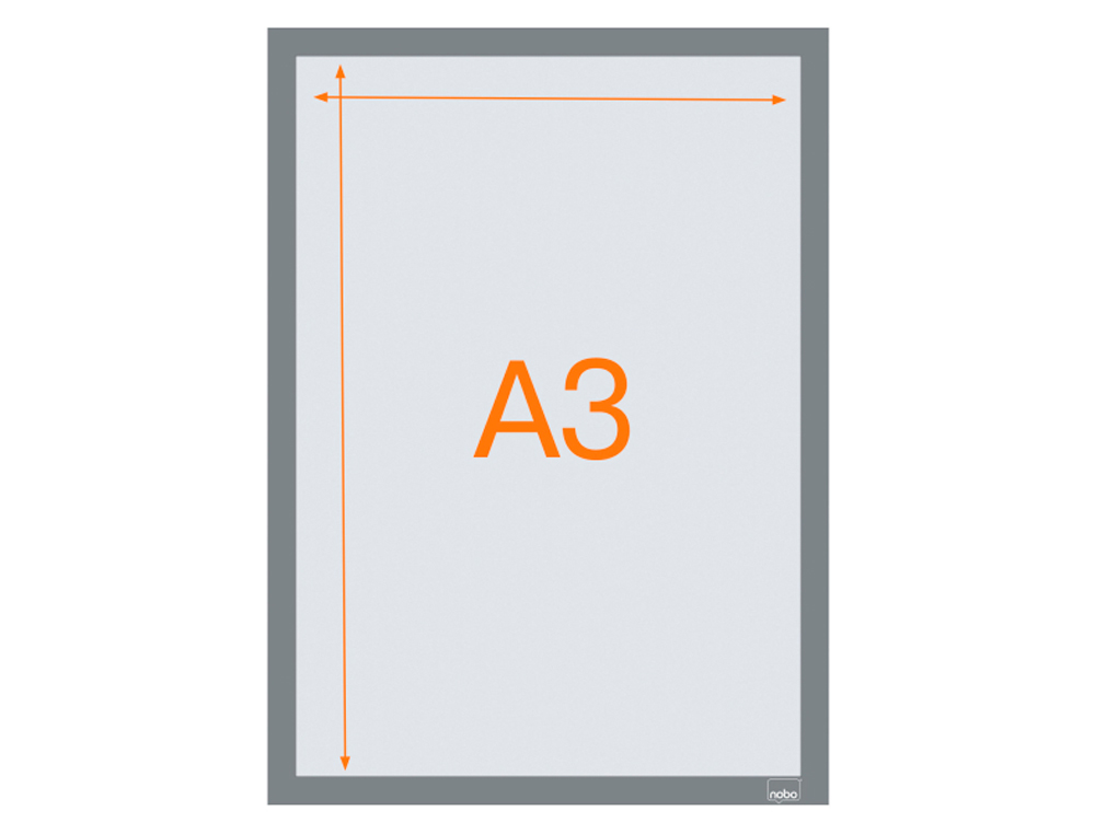 MOLDURA PORTA ANUNCIOS NOBO DIN A3 MOLDURA MAGNETICA AUTO ADESIVA COR PRATA PACK DE 2 UNIDADES