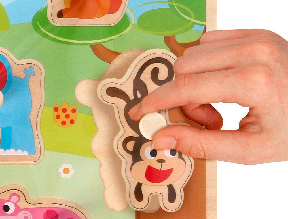 PUZZLE INFANTIL IMAGINOVO MADEIRA ANIMAIS +18 MESES 9 PECAS 30X22,5X1,5CM