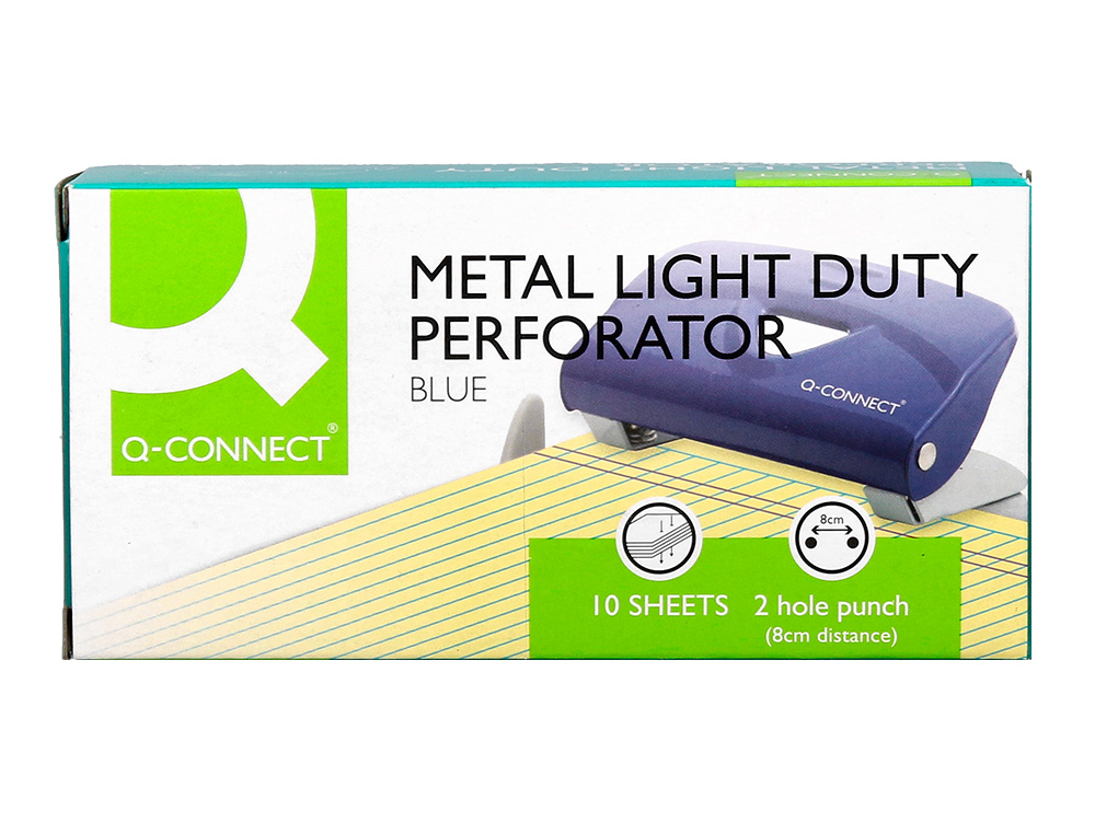FURADOR Q-CONNECT KF14215 AZUL ABERTURA 1 MM CAPACIDADE 10 FOLHAS