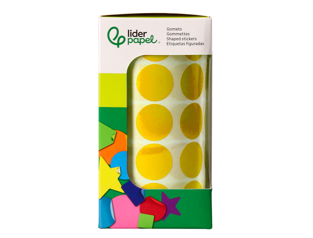 ETIQUETAS ESCOLAR LIDERPAPEL AUTOADESIVAS CIRCULOS 20 MM AMARELO ROLO DE 2000 UNIDADES EM CAIXA DE CARTAO